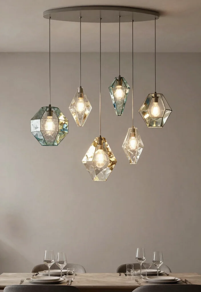 15 Modern Hanging Lamp Ideas for High Ceilings and Open Spaces 1 15 Modern Hanging Lamp Ideas for High Ceilings and Open Spaces - 1. Geometric Glass Pendants 1