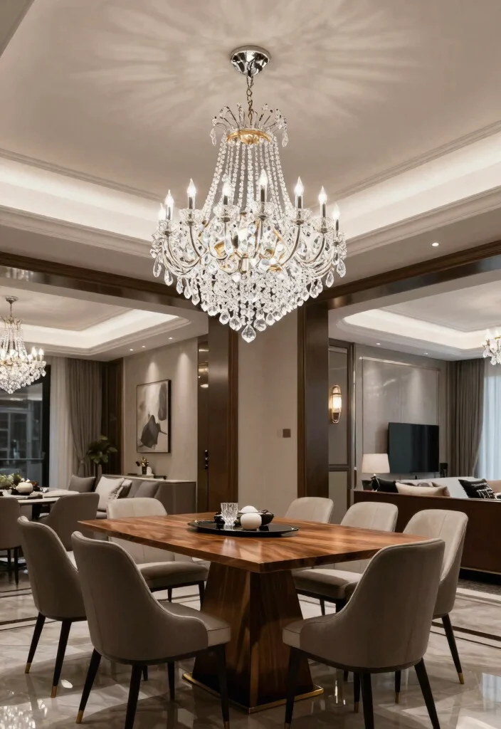 15 Modern Hanging Lamp Ideas for High Ceilings and Open Spaces 10 15 Modern Hanging Lamp Ideas for High Ceilings and Open Spaces - 10. Modern Crystal Chandeliers 1