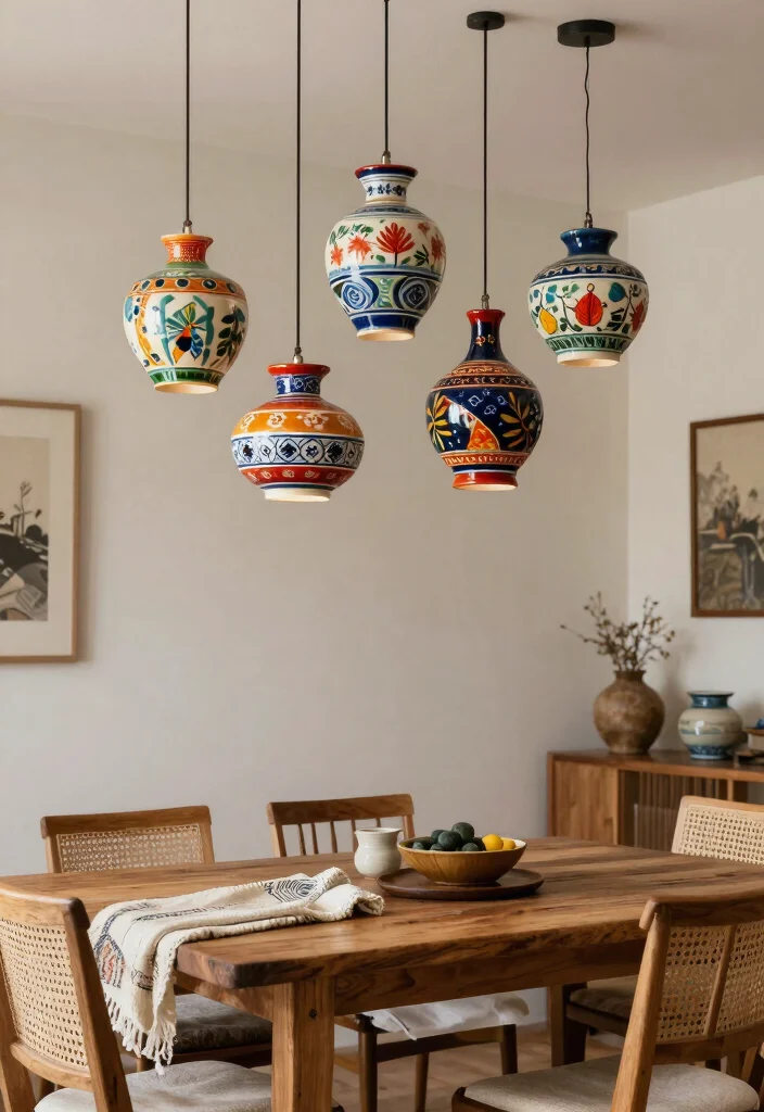 15 Modern Hanging Lamp Ideas for High Ceilings and Open Spaces 13 15 Modern Hanging Lamp Ideas for High Ceilings and Open Spaces - 13. Artisanal Ceramic Hanging Lights 1