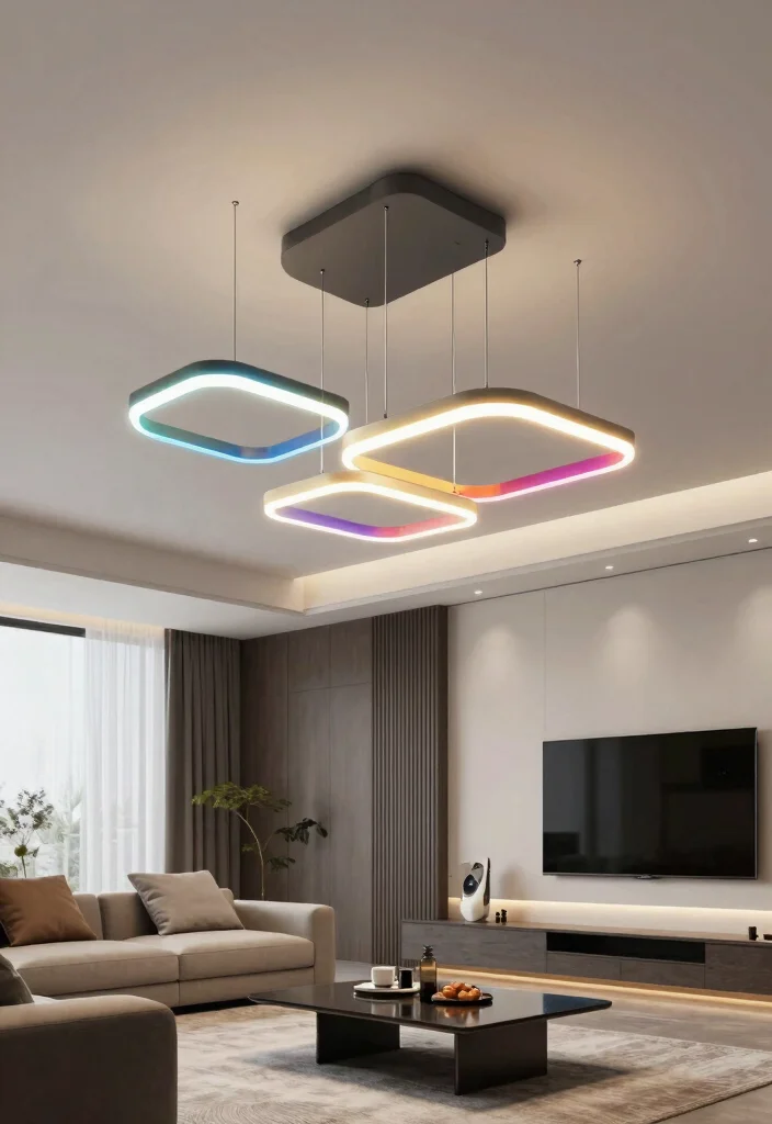15 Modern Hanging Lamp Ideas for High Ceilings and Open Spaces 15 15 Modern Hanging Lamp Ideas for High Ceilings and Open Spaces - 15. Smart LED Hanging Lights 1