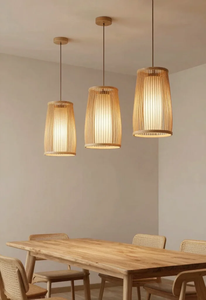 15 Modern Hanging Lamp Ideas for High Ceilings and Open Spaces 5 15 Modern Hanging Lamp Ideas for High Ceilings and Open Spaces - 5. Eco-Friendly Bamboo Pendants 1