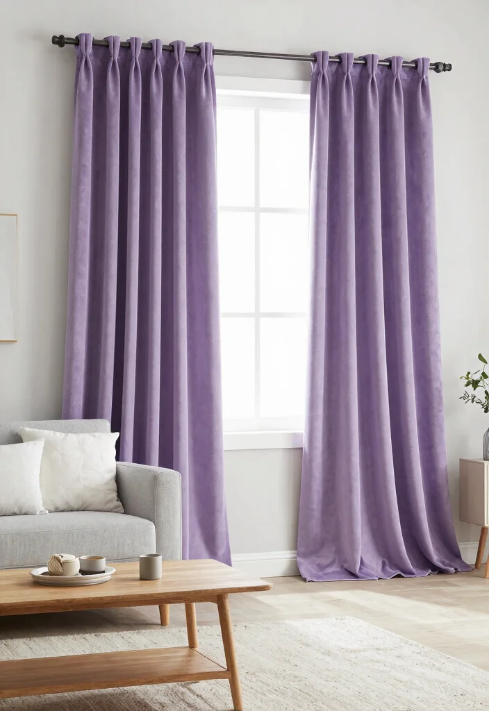15 Velvet Living Room Curtains That Block Drafts and Noise - 14. Tranquil Lavender 1