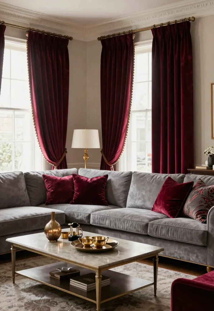 15 Velvet Living Room Curtains That Block Drafts and Noise - 6. Classic Burgundy 1