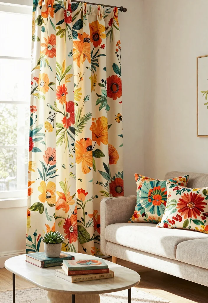 15 Vintage Curtains Living Room Setups That Don't Look Dated - 1. The Timeless Touch of Floral Prints 1