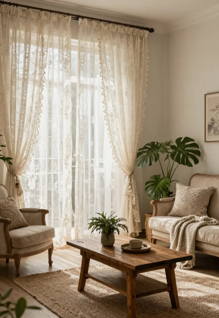 15 Vintage Curtains Living Room Setups That Don't Look Dated - 2. Layering with Sheer Fabrics 1