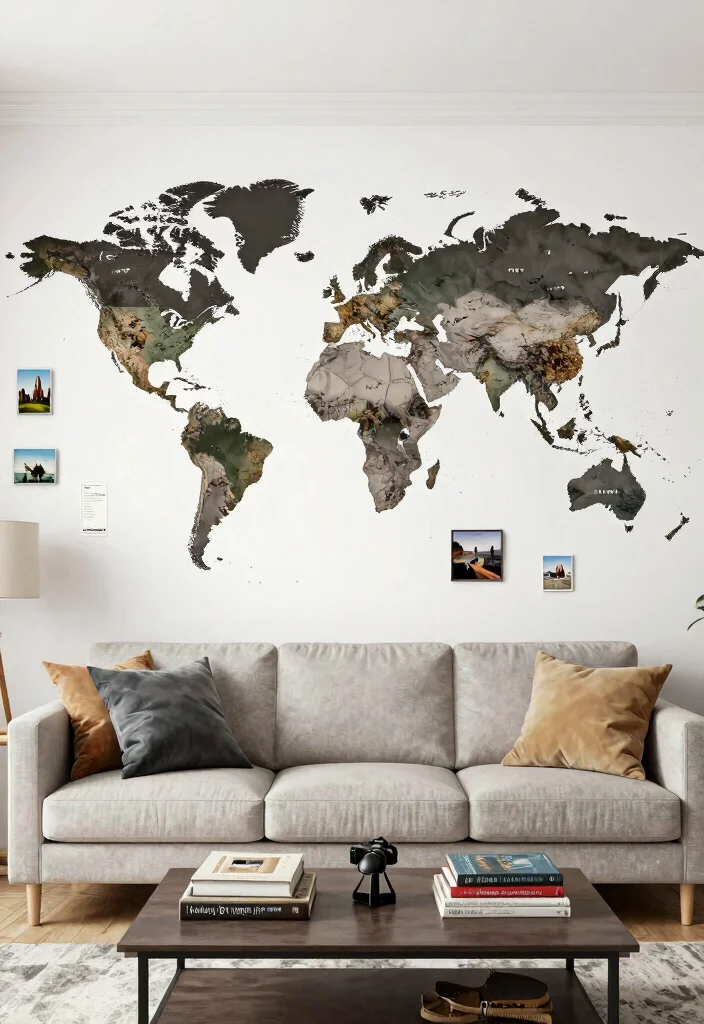 15 Vinyl Wall Decor Ideas for Renters That Remove Cleanly - 11. Travel-Inspired Decor 1