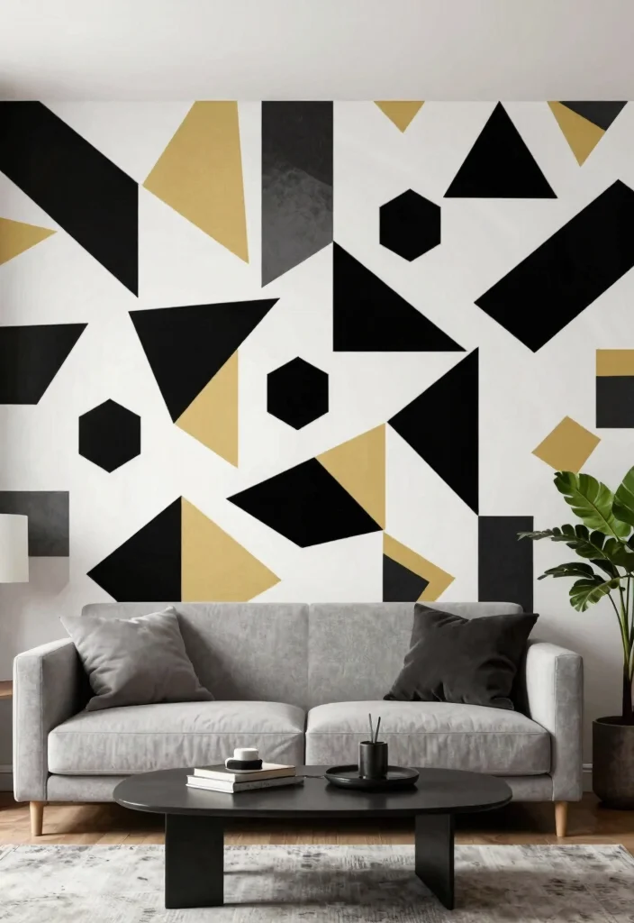 15 Vinyl Wall Decor Ideas for Renters That Remove Cleanly - 3. Geometric Patterns 1