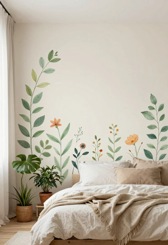 15 Vinyl Wall Decor Ideas for Renters That Remove Cleanly - 4. Nature-Inspired Designs 1