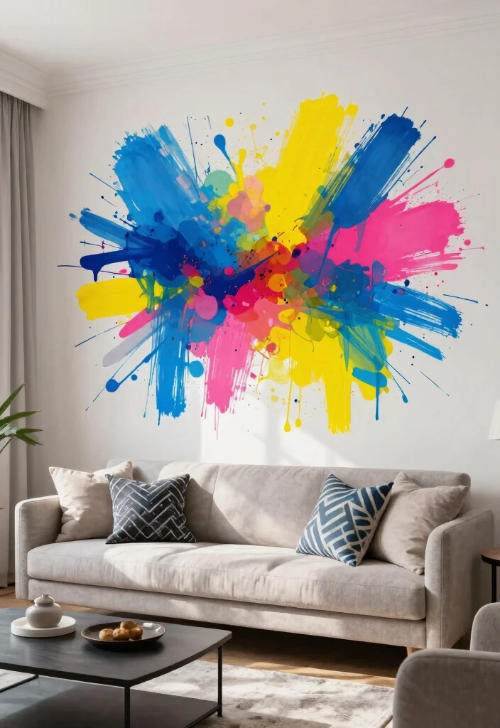 15 Vinyl Wall Decor Ideas for Renters That Remove Cleanly - 6. Abstract Art 1
