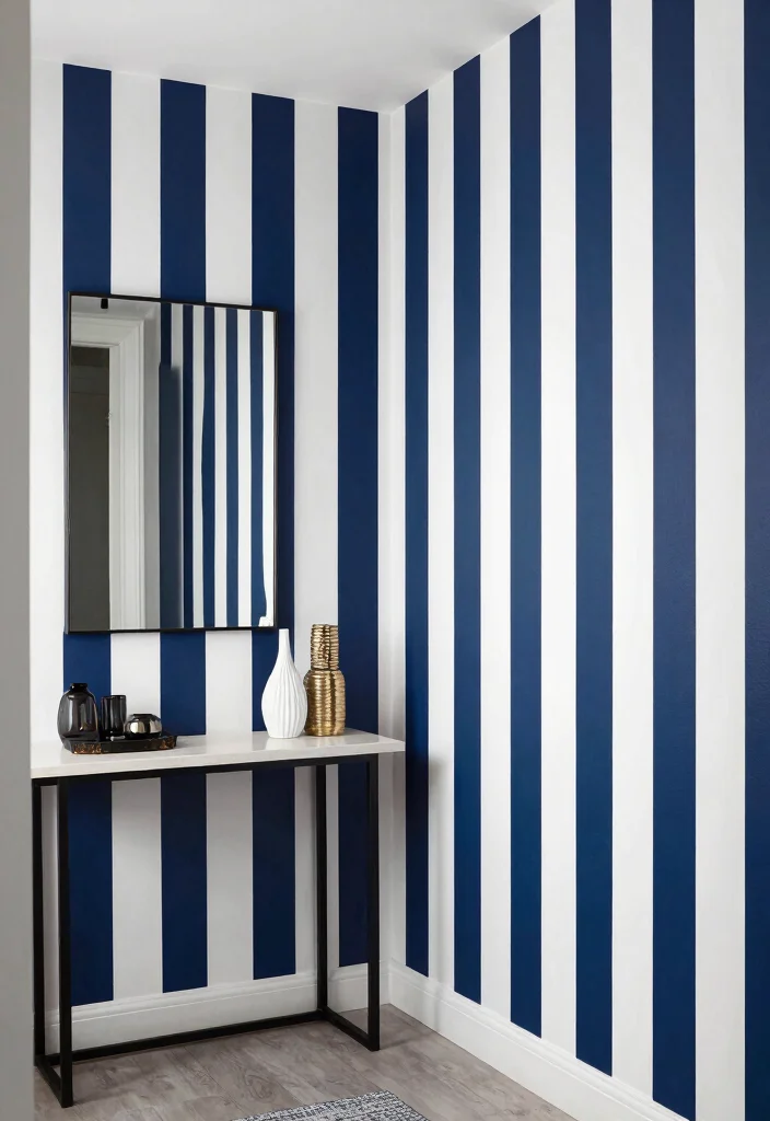 15 Vinyl Wall Decor Ideas for Renters That Remove Cleanly - 8. Bold Stripes 1