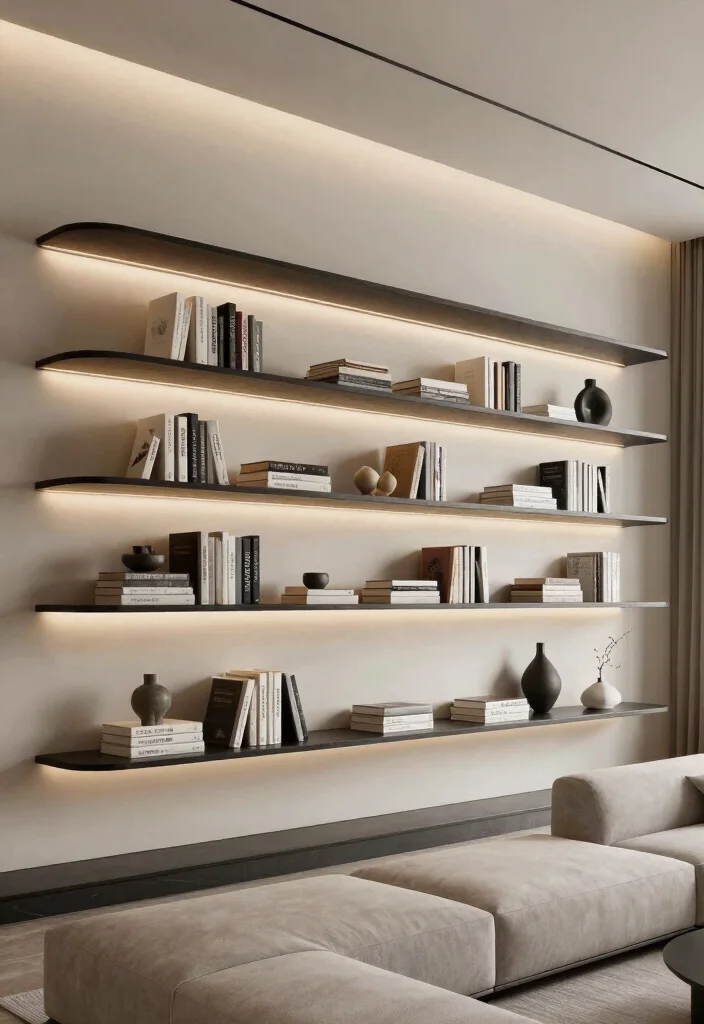 18 Floating Shelf Ideas That Hold Heavy Books Without Sagging 12 18 Floating Shelf Ideas That Hold Heavy Books Without Sagging - 12. Curved Shelving Systems 1