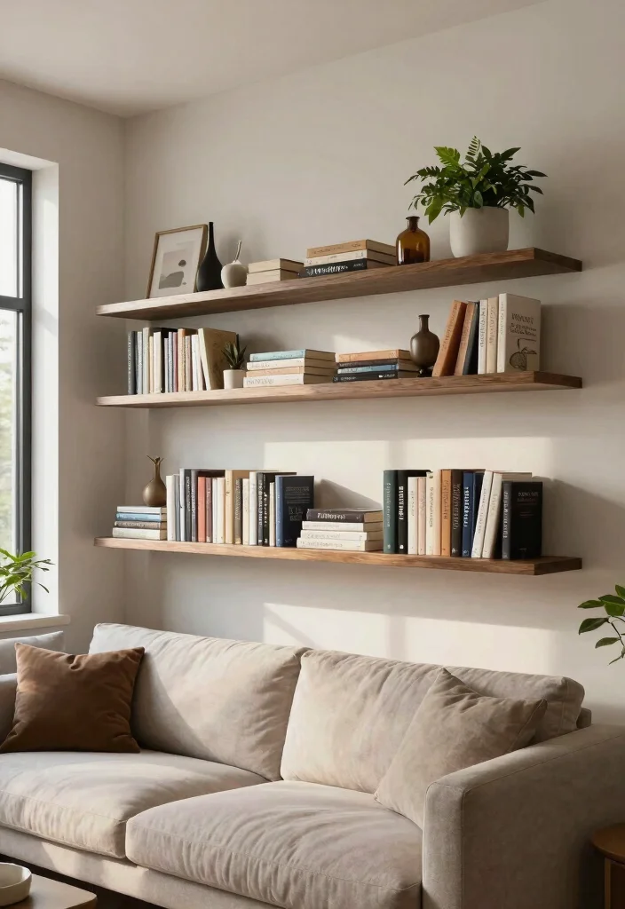18 Floating Shelf Ideas That Hold Heavy Books Without Sagging 14 18 Floating Shelf Ideas That Hold Heavy Books Without Sagging - 14. Two-Tiered Floating Shelves 1