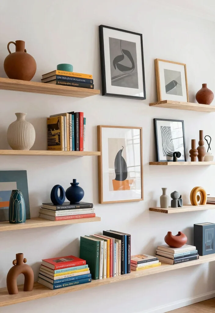 18 Floating Shelf Ideas That Hold Heavy Books Without Sagging 16 18 Floating Shelf Ideas That Hold Heavy Books Without Sagging - 16. Floating Shelf Gallery Walls 1