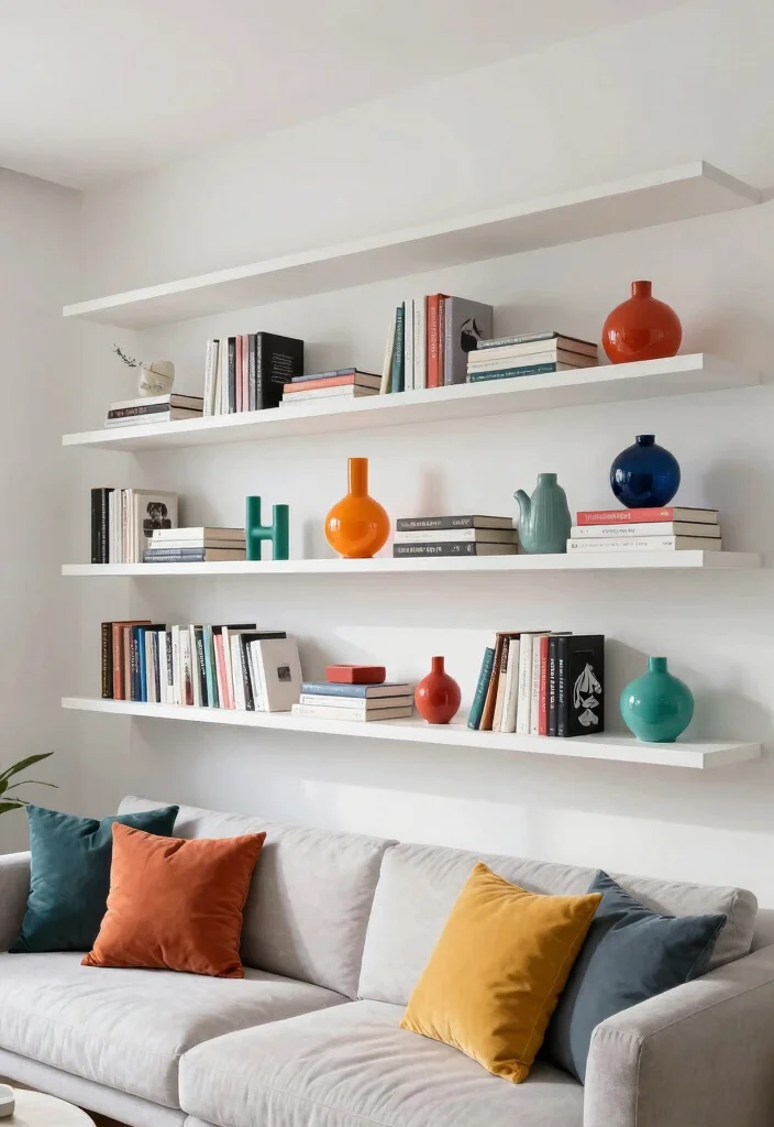 18 Floating Shelf Ideas That Hold Heavy Books Without Sagging 18 18 Floating Shelf Ideas That Hold Heavy Books Without Sagging - 18. Sleek White Floating Shelves 1