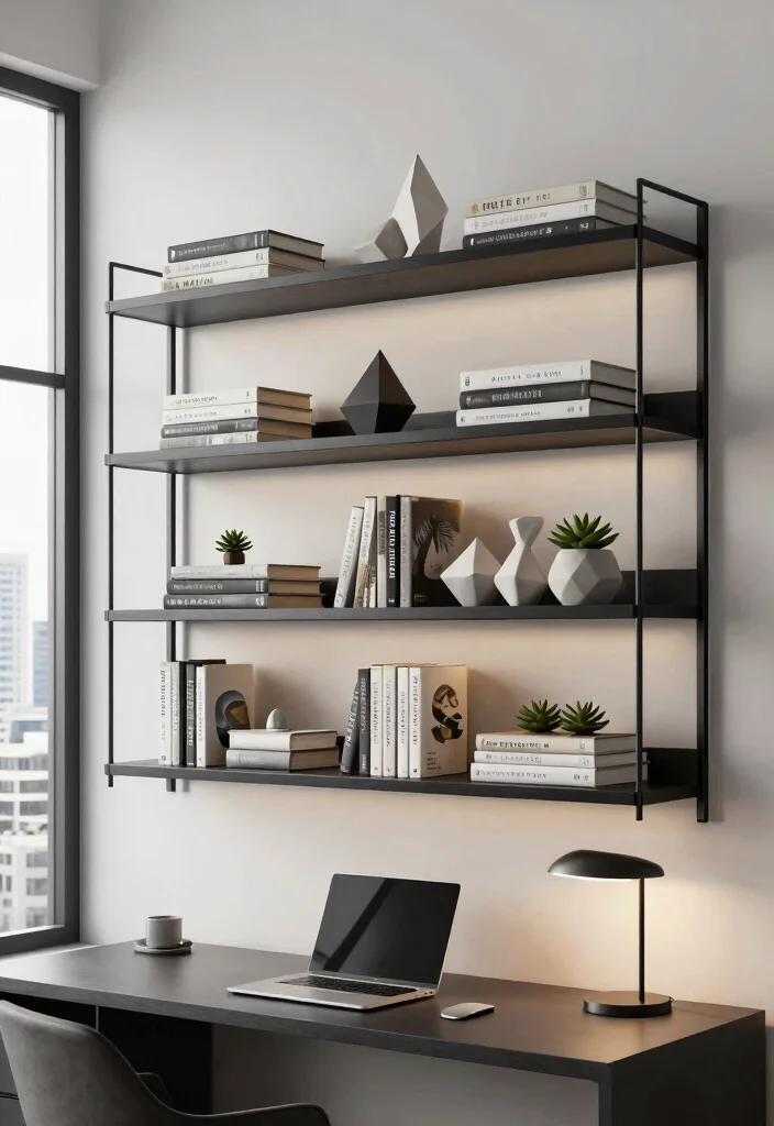 18 Floating Shelf Ideas That Hold Heavy Books Without Sagging 2 18 Floating Shelf Ideas That Hold Heavy Books Without Sagging - 2. Minimalist Metal Frames 1