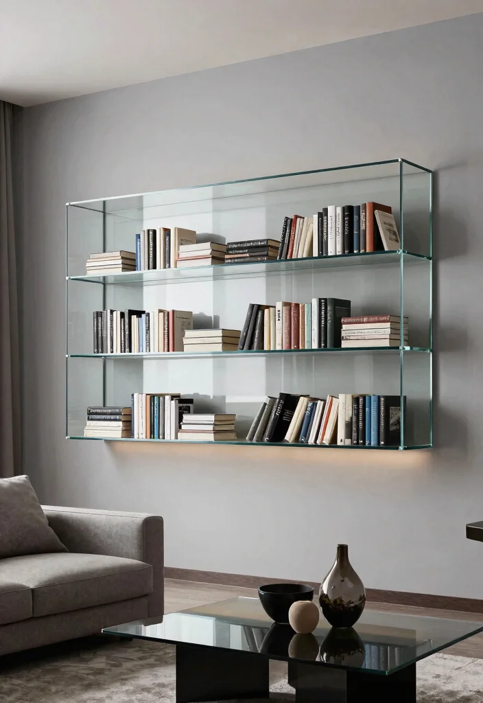 18 Floating Shelf Ideas That Hold Heavy Books Without Sagging 6 18 Floating Shelf Ideas That Hold Heavy Books Without Sagging - 6. Glass Floating Shelves 1