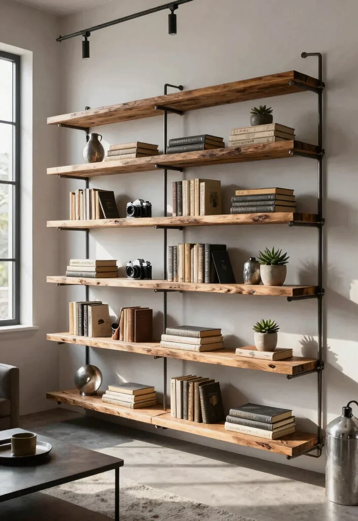 18 Floating Shelf Ideas That Hold Heavy Books Without Sagging 7 18 Floating Shelf Ideas That Hold Heavy Books Without Sagging - 7. Industrial Pipe Shelves 1